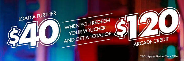 Pay $40 get $120 game credits with the $20 voucher!